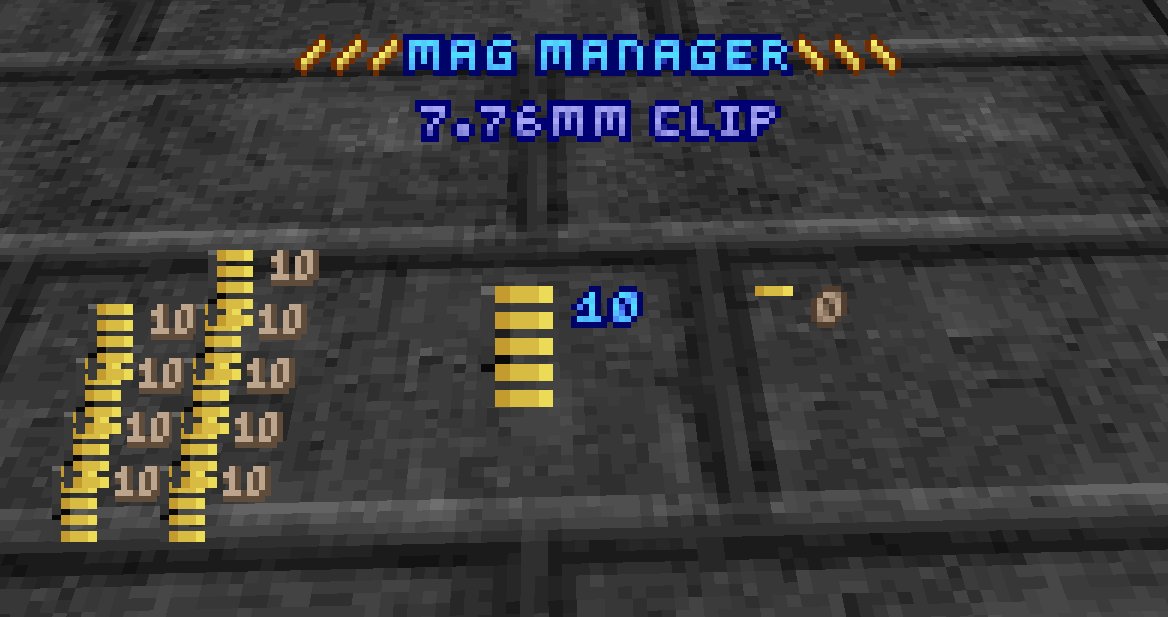 Screenshot showing the mag manager open