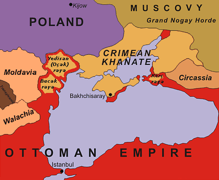 Map of the Crimean Khanate in 1600