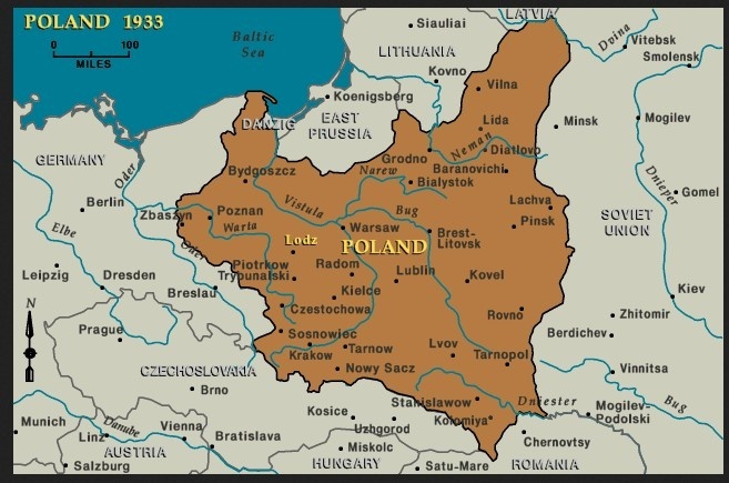 Map of the Second Polish Republic in 1933
